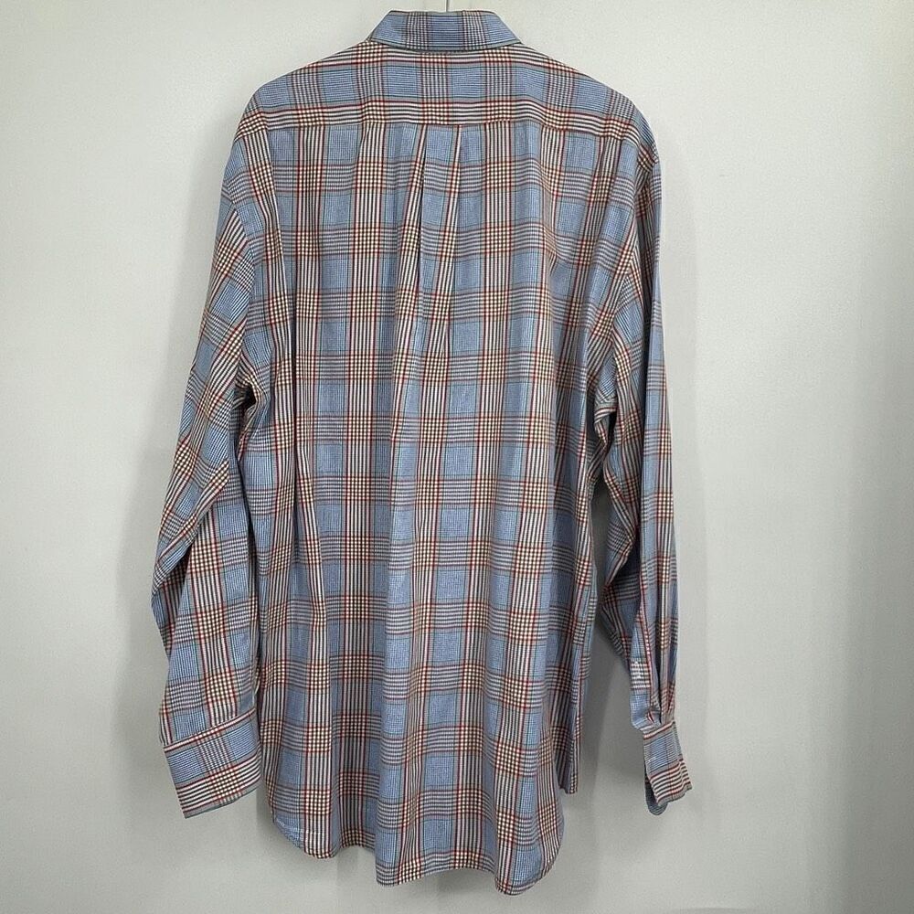 Peter Millar Multicolor Check Collared Long Sleeve Cotton Button-Up Shirt Large - Picture 4 of 5